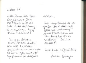Teilnehmer Feedback Andreas Mediationsausbildung
